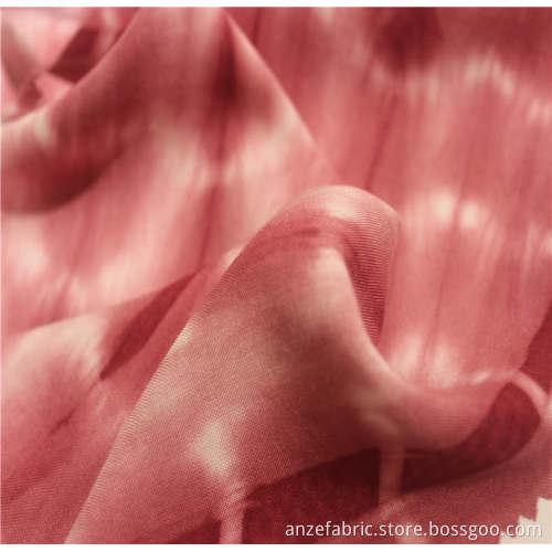 tie-dyed printed 100%rayon challis fabric for clothing